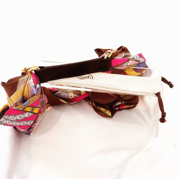 Hermes Romance Scarf Belt in Black leather w Gold Hardware NEW conniesluxuries - Picture 10 of 12